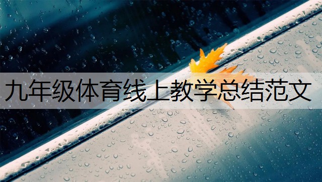 <strong>九年级体育线上教学总结范文</strong>