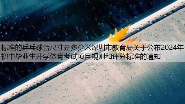 标准的乒乓球台尺寸是多少米深圳市教育局关于公布2024年初中毕业生升学体育考试项目规则和评分标准的通知